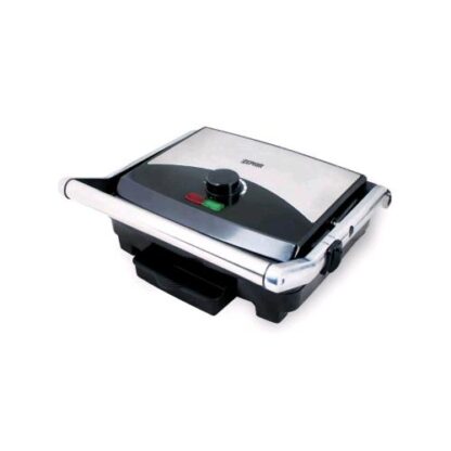 ZEPHIR ZHC655 BISTECCHIERA ELETTRICA 2000W PIASTRE ANTIADERENTI TERMOSTATO REGOLABILE 11.8X32.6X33.6 CM NERO SILVER