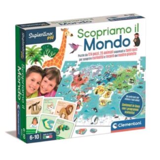 CLEMENTONI SAPIENTINO PIU' SCOPRIAMO IL MONDO GIOCO EDUCATIVO GEOGRAFICO