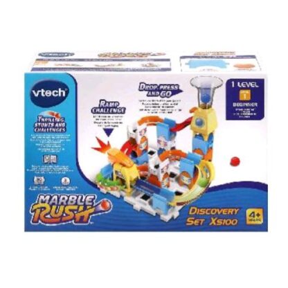 V-TECH MARBLE RUSH DISCOVERY SET PISTA PER BIGLIE CON LANCIATORE AREA DI LANCIO PASSAGGI SEGRETI BIVI E 3 MARBLEBIGLIE