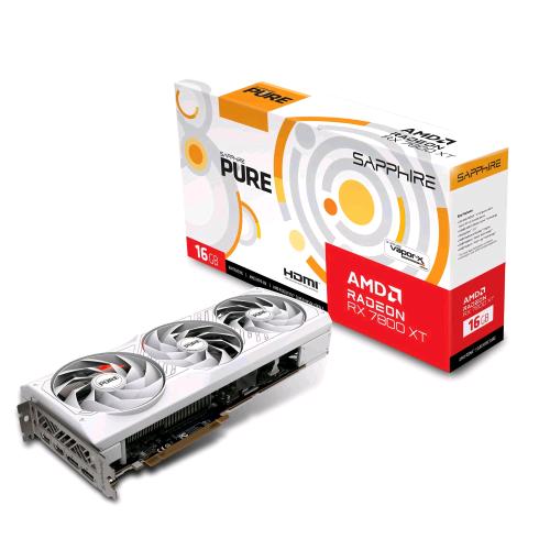 SAPPHIRE PURE AMD RADEON RX 7800 XT GAMING OC 16GB GDDR6 PCIe4.0 x16 TRIPLE FAN WHITE VERSION 2 x HDMI 2 x DISPLAYPORT