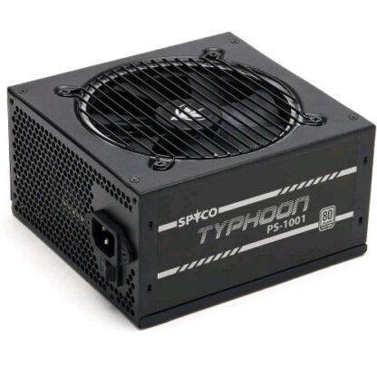 SPYCO TYPHOON PS-1001 PSU GAMING ALIMENTATORE 1.000 W 80 PLUS PLATIMUN FULL MODULAR ATX VENTOLA SUPER SILENT PORTA PCIe 5.0 NERO