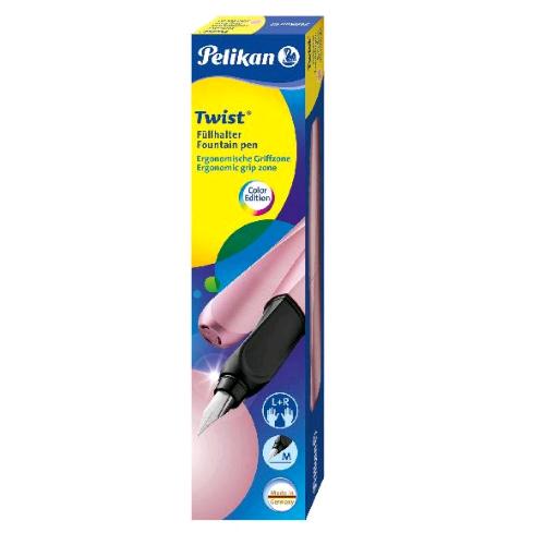 PELIKAN TWIST ROSE PENNA STILOGRAFICA PENNINO M FUSTO ROSA METALLIZZATO INCHIOSTRO BLU
