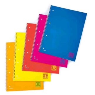 BLASETTI ONE COLOR FLUO QUADERNO SPIRALATO 80GR 210X297 mm A4 60 FOGLLI A RIGHE 1R COLORI ASSORTITI CONF 5 Pz.