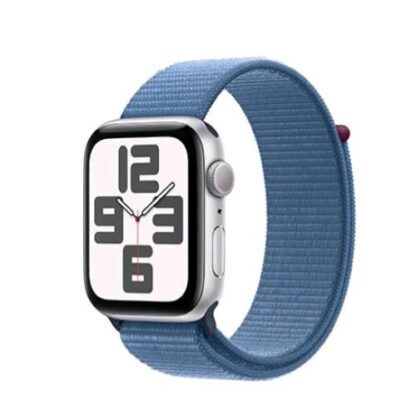 APPLE WATCH SE 2023 GPS 44mm ALUMINIUM CASE SILVER CON CINTURINO SPORT LOOP WINTER BLUE