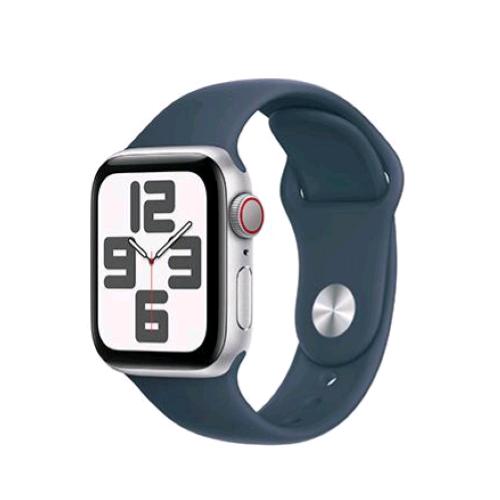 APPLE WATCH SE 2023 GPS + CELLULAR 40mm ALUMINIUM CASE SILVER CON CINTURINO SPORT BAND STORM BLUE M/L
