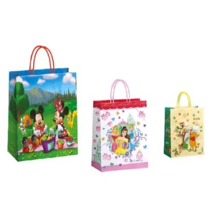 FLORIO DISNEY BUSTE IN CARTA CON MANICO 350X120X260 mm FANTASIE ASSORTITE CONF 25 Pz.