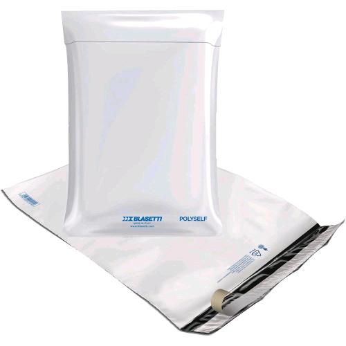 BLASETTI POLYSELF BUSTE A SACCO PER SPEDIZIONI CORRIERI IN POLIETILENE 27X35 CM BIANCO CONF 100 PZ.