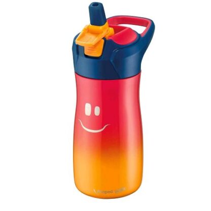 MAPED 871201 PICNIK CONCEPT KIDS BORRACCIA IN ACCIAIO INOX PER BAMBINI CON CANNUCCIA APERTURA AUTOMATICA ML 430 ARANCIONE
