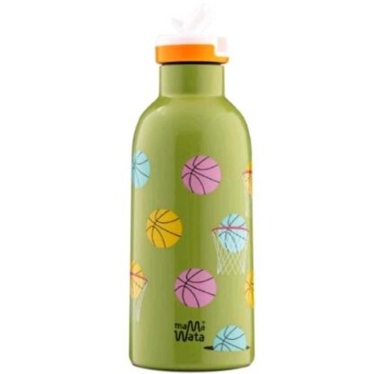 MAMA WATA BORRACCIA TERMICA SPORT IN ACCIAIO INOSSIDABILE DA 470 ML CON TAPPO SPORT BASKET
