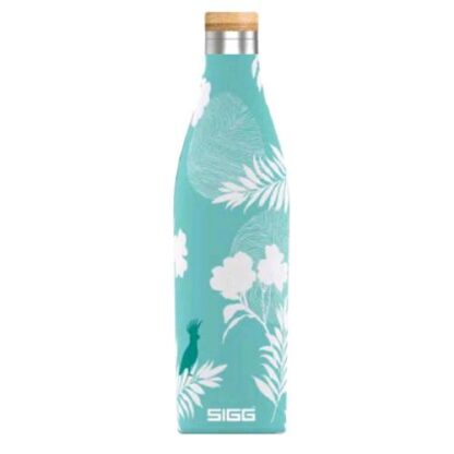 SIGG BOTTLES MERIDIAN BORRACCIA TERMICA DOPPIA PARETE IN ACCIAIO INOX TAPPO A VITE IN BAMBU 0.50 LT SUMATRA BIRDS