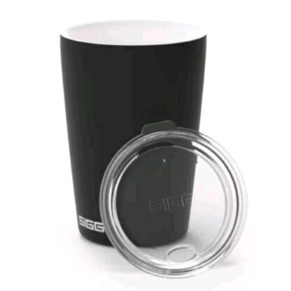 SIGG BOTTLES NESO TAZZA DA VIAGGIO CALDO FREDDO IN ACCIAIO INOX DA 0.3 LT RIVESTIMENTO IN PURE CERAM COPERCHIO IN TRITAN NERO