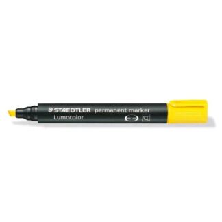 STAEDTLER LUMOCOLOR PERMANENT 350 MARCATORE PERMANENTE PUNTA A SCALPELLO 2/5 mm GIALLO CONF 10 Pz.