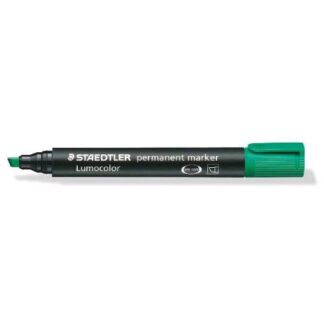 STAEDTLER LUMOCOLOR PERMANENT 350 MARCATORE PERMANENTE PUNTA A SCALPELLO 2/5 mm VERDE CONF 10 Pz.