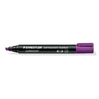 STAEDTLER LUMOCOLOR PERMANENT 350 MARCATORE PERMANENTE PUNTA A SCALPELLO 2/5 mm VIOLA CONF 10 Pz.