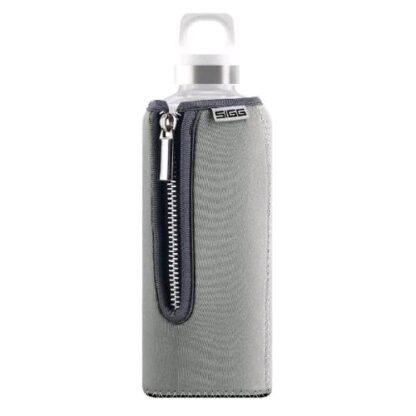 SIGG BOTTLES STELLA BORRACCIA IN VETRO DA 0.5 LT COPERTURA ISOLANTE IN NEOPRENE CON CERNIERA GRIGIO