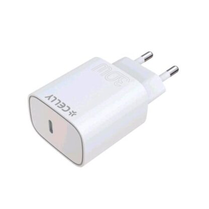 CELLY TRAVEL CHARGER PRO POWER 30 W CARICABATTERIE DA RETE 1 x USB-C BIANCO