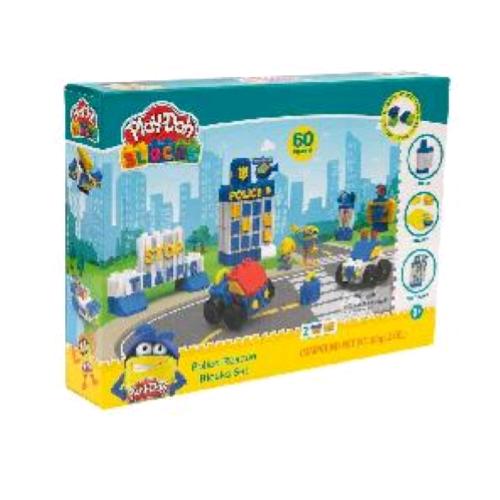 GRANDI GIOCHI PLAY DOH BLOKS PASTA DA MODELLARE SET STAZIONE DI POLIZIA CON 2 VASETTI DI PASTA E MATTONCINI CONF 60 Pz.