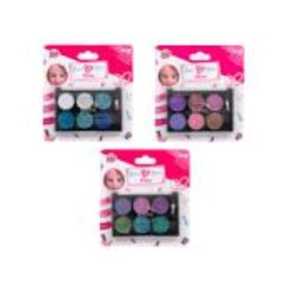 GRANDI GIOCHI BACI BACI MAKEUP SET OMBRETTI CON APPLICATORE COLORI ASSORTITI GLITTER CONF 6 Pz.