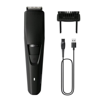 PHILIPS BT3234/15 SERIES 3000 BEARDTRIMMER REGOLABARBA RICARICABILE 20 IMPOSTAZIONI LAME AUTOAFFILANTI USB CHARGING NERO