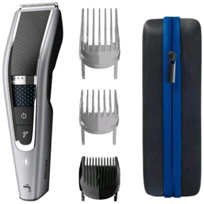 PHILIPS HC5650/15 SERIES 5000 TAGLIACAPELLI A BATTERIA LUNGHEZZA TAGLIO 0.5/28 mm LAME AUTOAFFILANTI NERO ARGENTO