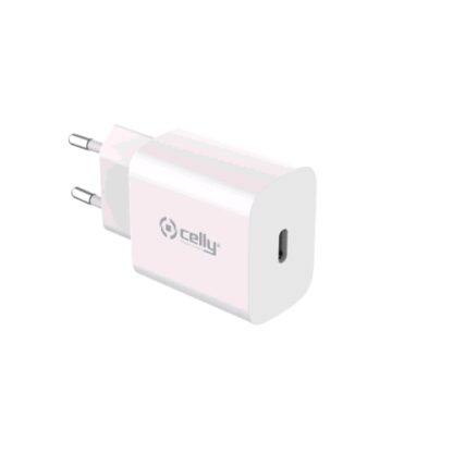 CELLY GRS TRAVEL CHARGER CARICABATTERIE DA RETE USB-C 25 W WHITE