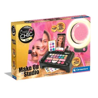 CLEMENTONI CRAZY CHIC MAKE UP STUDIO TROUSE CONSOLE CON TRUCCHI LAVABILI E PENNELLI SET COSMETICI