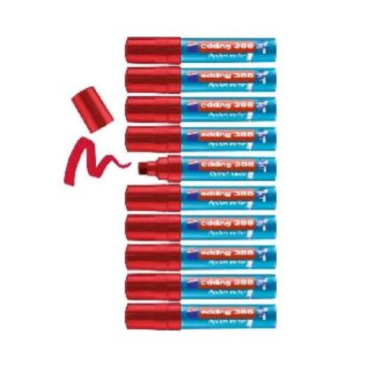 EDDING 388 FLIPCHART MARCATORE JUMBO PUNTA A SCALPELLO 4/12 mm INCHIOSTRO A BASE D'ACQUA ROSSO CONF 10 Pz.