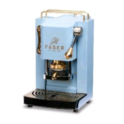 FABER PRO MINI DELUXE MACCHINA PER CAFFE' A CIALDE 44 mm PRESSACIALDA IN OTTONE REGOLABILE TURCHESE