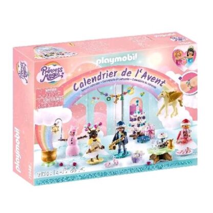 PLAYMOBIL CALENDARIO DELL'AVVENTO NATALE SOTTO L'ARCOBALENO CON 3 PERSONAGGI IL PULEDRO PEGASO ACCESSORI E UN BRACCIALETTO CON CIONDOLI