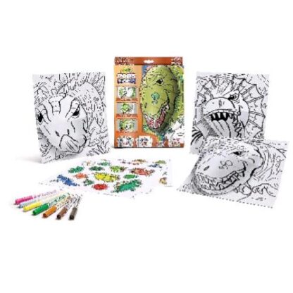 CRAYOLA POPS DINISAURI SET 3D ATTIVIT PER COLORARE E CREARE DISEGNI CON CARTONCINI PENNARELLI FOGLI ADESIVI E NASTRO ADESIVO COLORI ASSORTITI