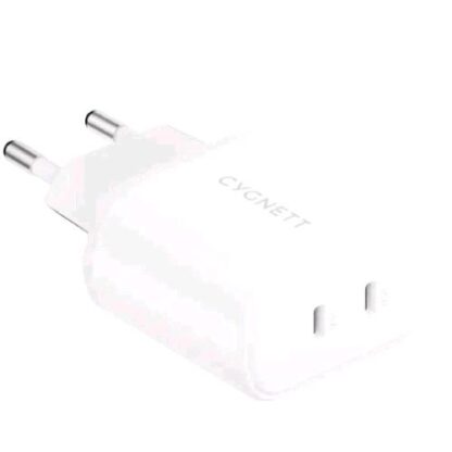 CYGNETT POWERPLUS CARICABATTERIE DA RETE 35 W 2 x USB-C BIANCO