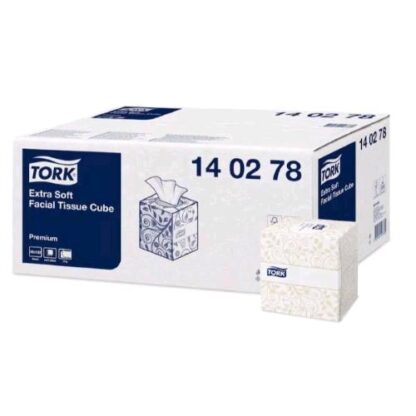 TORK VELINE VISO EXTRA SOFT CUBE IN FIBRA 100 FOGLI 2 VELI 20X21 CM BIANCO CONF 30 Pz.