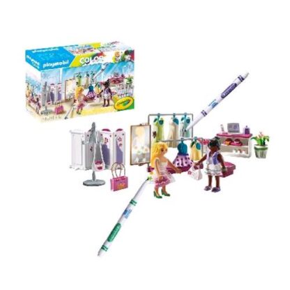 PLAYMOBIL COLOR FASHION BOUTIQUE CON 2 PERSONAGGI PENNARELLI LAVABILI E ACCESSORI