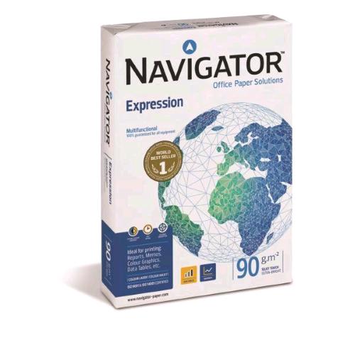 NAVIGATOR EXPRESSION RISMA DA 500 FOGLI 90 GR 21 X 29.7 CM A4 BIANCO CONF 5 Pz.
