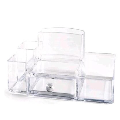 LEBEZ BICCHIERE PORTAPENNE IN ACRILICO 22X13X12 CM 5 SCOMPARTI TRASPARENTE