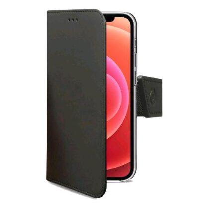 CELLY APPLE iPHONE 12/12 PRO CUSTODIA AGENDA CHIUSURA ORIZZONTALE CON FLAP MAGNETICO E TASCHINE INTERNE PORTADOCUMENTI NERO