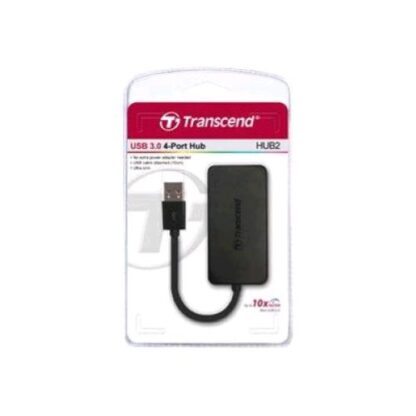 TRANSCEND HUB2 HUB 4 x USB 3.0 INTERFACCIA USB 3.2 BLACK