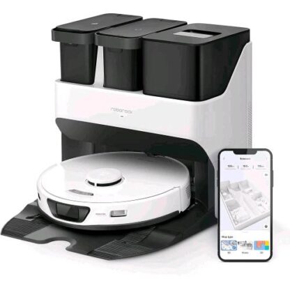 ROBOROCK S7 MAX ULTRA ROBOT ASPIRAPOLVERE LAVAPAVIMENTI CON BASE AUTOSVUOTANTE/AUTOLAVANTE/AUTOASCIUGANTE/AUTORIGENERANTE/AUTOPULENTE 5500 Pa PREVENZIONE ATTIVA DEGLI OSTACOLI, APP/CONTROLLO VOCALE BIANCO