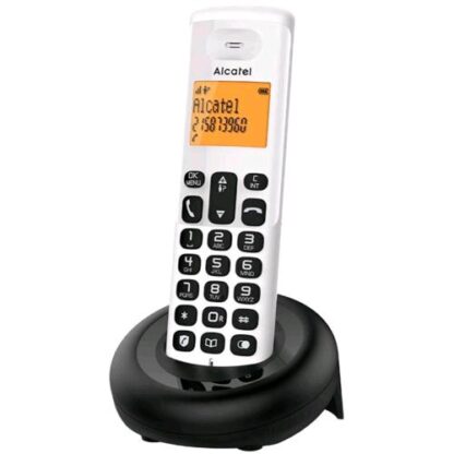 ALCATEL E160 CORDLESS DECT AMPIO DISPLAY A 2 LINEE BLOCCO CHIMATE IN ARRIVO CON TASTO DEDICATO WHITE