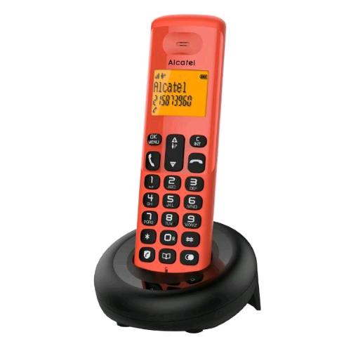 ALCATEL E160 CORDLESS DECT AMPIO DISPLAY A 2 LINEE BLOCCO CHIMATE IN ARRIVO CON TASTO DEDICATO RED