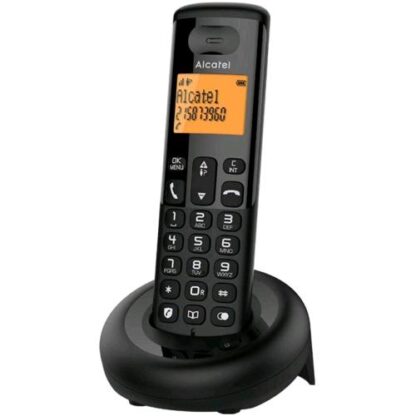 ALCATEL E160 CORDLESS DECT AMPIO DISPLAY A 2 LINEE BLOCCO CHIMATE IN ARRIVO CON TASTO DEDICATO BLACK