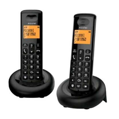 ALCATEL E160 DUO CORDLESS DECT + 1 AGGIUNTIVO AMPIO DISPLAY A 2 LINEE BLOCCO CHIMATE IN ARRIVO CON TASTO DEDICATO BLACK