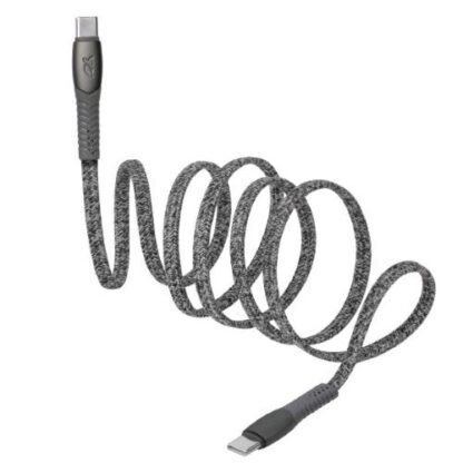 RIVACASE CAVO PIATTO ANTI GROVIGLIO USB-C MASCHIO/MASCHIO FINO A 3A 1.2 MT GRIGIO