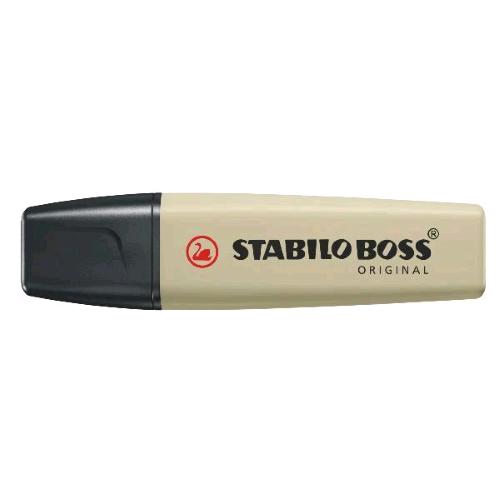 STABILO BOSS ORIGINAL NATURE COLORS EVIDENZIATORE PUNTA A SCALPELLO 2/5 mm VERDE OLIVA CONF 10 Pz.