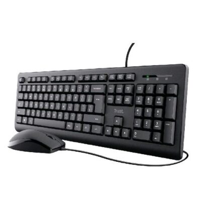 TRUST BASICS KEYBOARD AND MOUSE SET KIT TASTIERA + MOUSE USB LAYOUT ITALIANO NERO