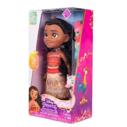 JAKKS DISNEY PRINCESS VAIANA CANTANTE BAMBOLA DA 38 CM CANTA IN ITALIANO CON ABITO SCARPETTE E ACCESSORI