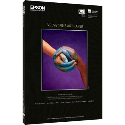 EPSON VELVET FINE ARTPAPER 20 FOGLI CARTA FORMATO A3+ PER STYLUS PRO 255 GR/M2 COLORE BIANCO 20 FOGLI