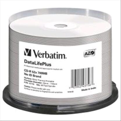 VERBATIM CD-R 700MB PER STAMPA TERMICA WHITE CAMPANA 50PZ
