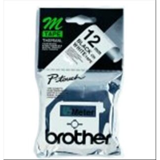 BROTHER MK231B NASTRO TIPO M BIANCO STAMPA NERO IN BLISTER CON ALLARME 12MM X 8MT