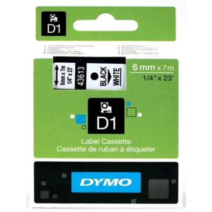 DYMO D1 NASTRO 6MM X 7MT COLORE BIANCO STAMPA NERO (S0720780A)